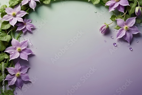 Beautiful abstract background of clematis flowers photo