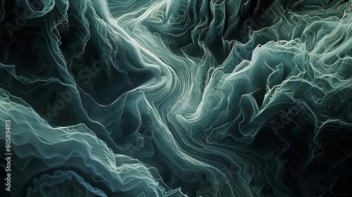 Flowing lines symbolizing the meandering paths of mountain streams photo