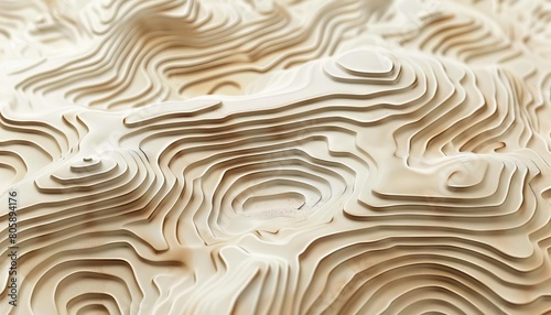 Gentle arcs reflecting the contour lines found in topographic maps