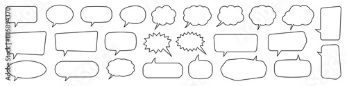 Speech bubble, speech balloon, chat bubble line art icon for apps and websites.