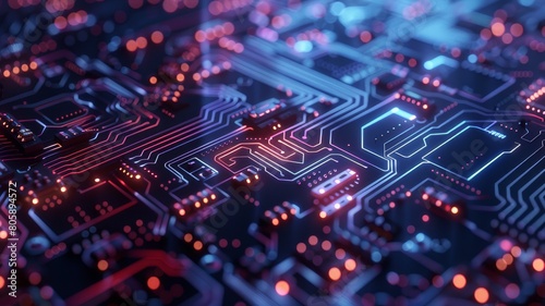 Technological background from different elements of a printed circuit board, various microcircuits.