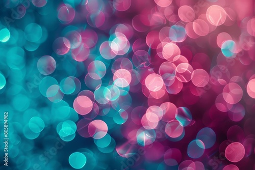 Gentle turquoise and magenta bokeh circles giving a futuristic yet natural aesthetic