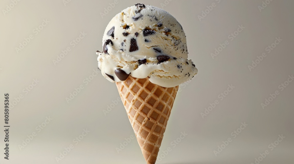Scoop of Ice Cream With Chocolate Chips