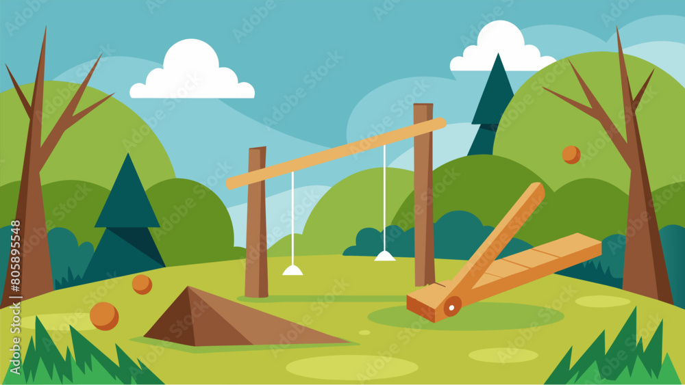 A natural obstacle course complete with fallen logs and low hanging branches challenges your agility and coordination.. Vector illustration