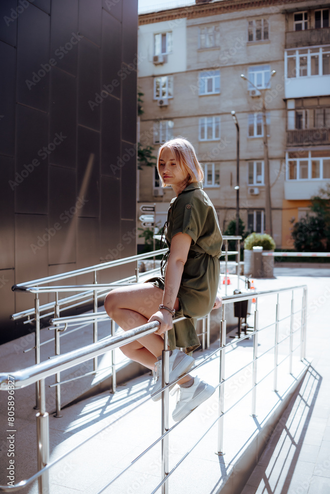 person standing on stairs