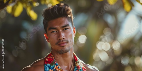 portrait of a handsome, young, well-built man