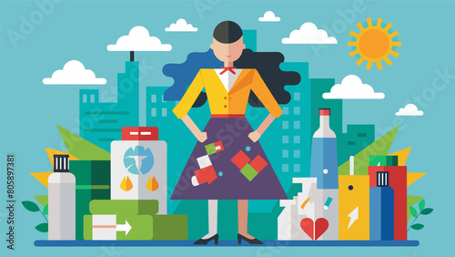 An annual competition challenging designers to create fashion pieces made entirely from discarded materials found in the city.. Vector illustration