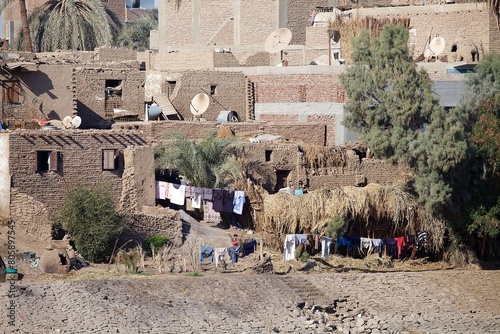 Village along the Nile river between Luxor and Aswan, Egypt