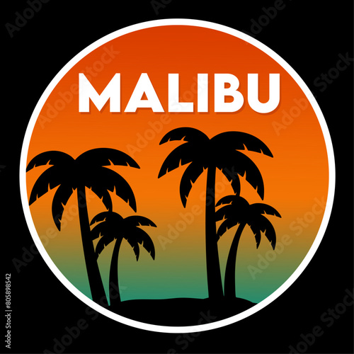 malibu california with palms © americandigi