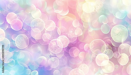 Pastel bokeh circles in varying sizes, creating a whimsical, childlike atmosphere