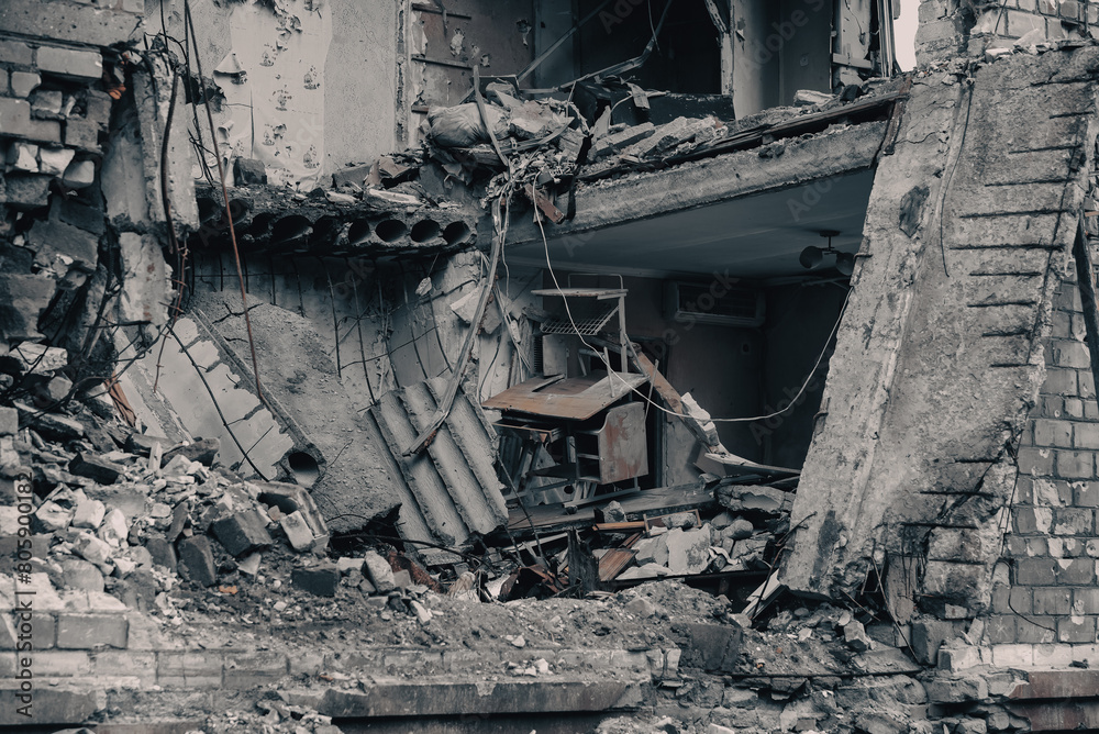 destroyed and burned houses in the city Russia Ukraine war destroyed and burned houses in the city Russia Ukraine war