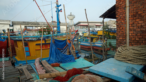 Wallpaper Mural colorful fisherman ships in the harbor of phu quoc Torontodigital.ca
