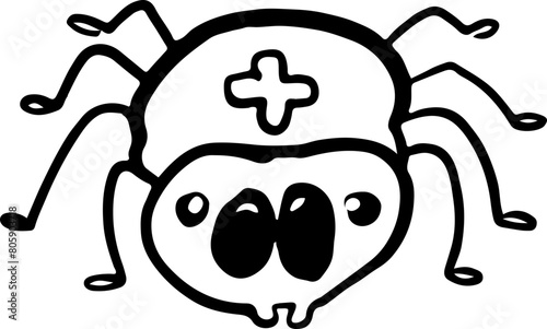 sketch spider cute insect cartoon