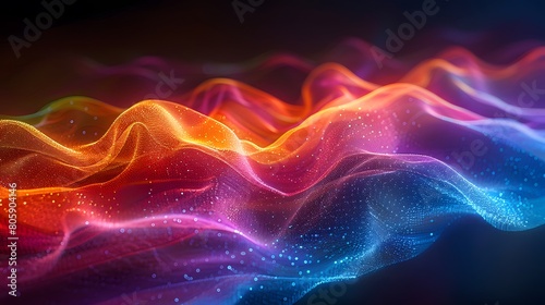 Colorful Digital Light Wave Abstract Design