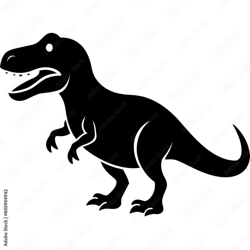 Dinosaur vector art illustration, solid white background (7)