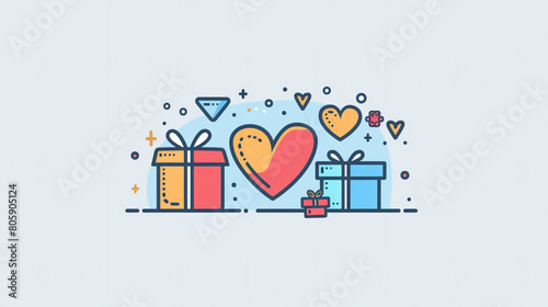 A wishlist icon with a heart indicating products saved for future purchase or gift ideas with a heart-shaped icon representing favorite items and a wishlist feature allowing users to curate photo