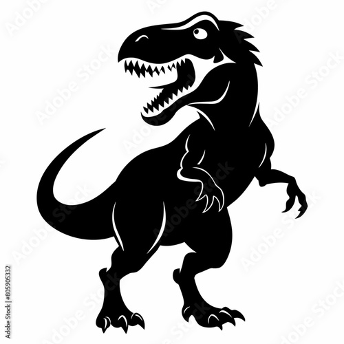 Dinosaur vector art illustration, solid white background (21)