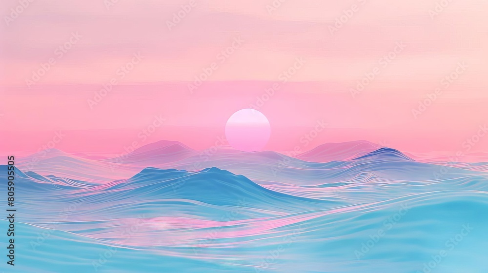 A relaxing gradient flow from dusty pink to powder blue, capturing the essence of a pastel sunset A relaxing gradient flow from dusty pink to powder blue, capturing the essence of a pastel sunset