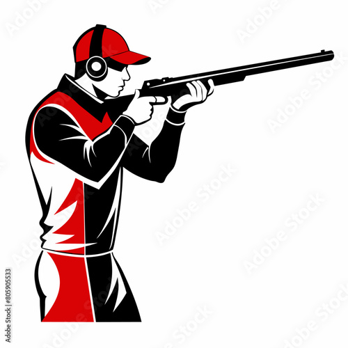 Trap shooting, aiming athlete with gun (9)