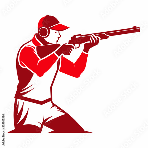 Trap shooting, aiming athlete with gun (13)