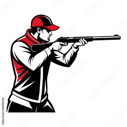 Trap shooting, aiming athlete with gun (18)
