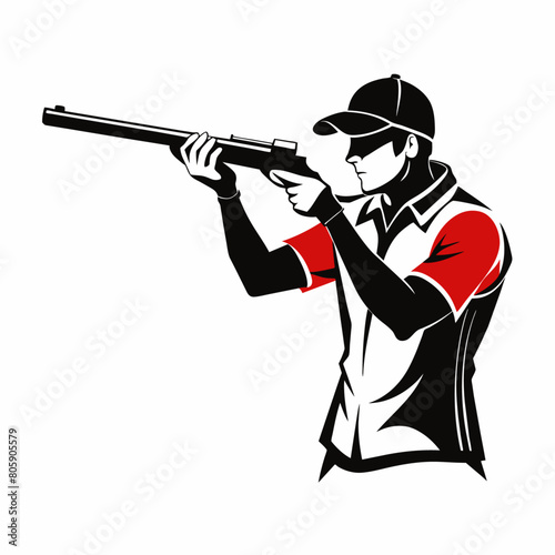 Trap shooting, aiming athlete with gun (20)