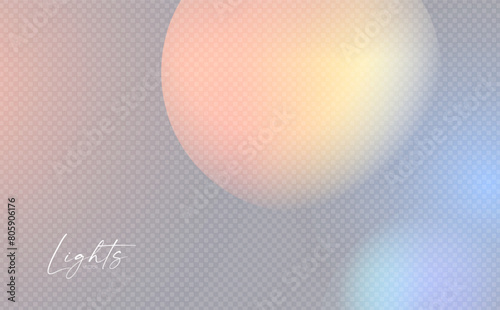 Rainbow sunshine and bokeh light effect. Dispersion of beam. Sun light effect for immersion in atmosphere.