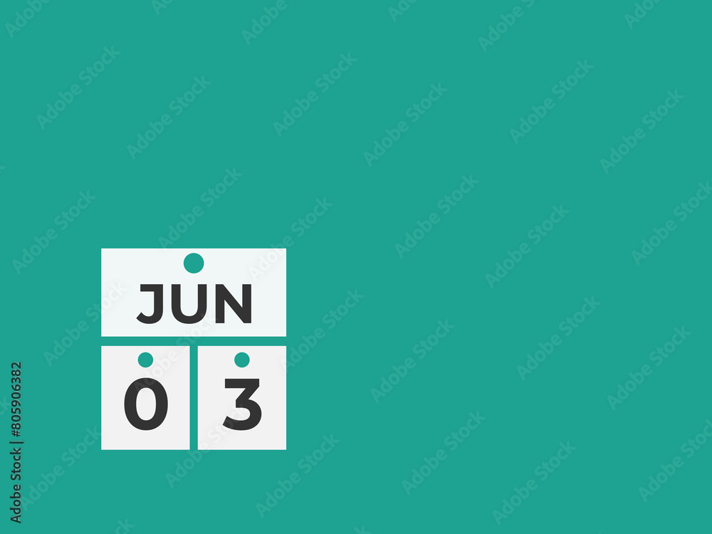 June 3 calendar reminder. 3 June daily calendar icon template. Calendar 3 June icon Design template. Vector illustration
June 3 calendar reminder. 3 June daily calendar icon template. Calendar 3 June icon Design template. Vector illustration