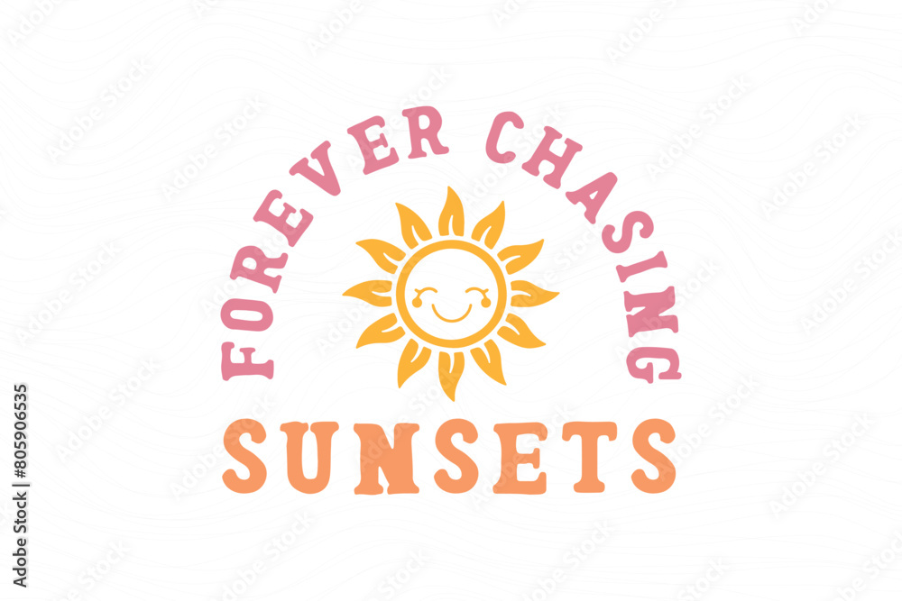 Boho Retro Summer Beach SVG T shirt design, Forever Chasing sunsets Boho Retro Summer Beach SVG T shirt design, Forever Chasing sunsets