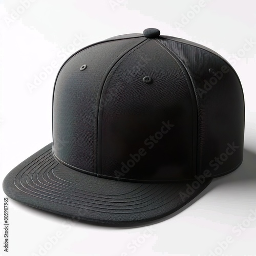 classic black snapback cap, perfect for branding mockup