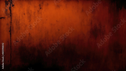Old Orange vintage grunge dirty texture background  distressed weathered worn surface horror theme dark black paper Background