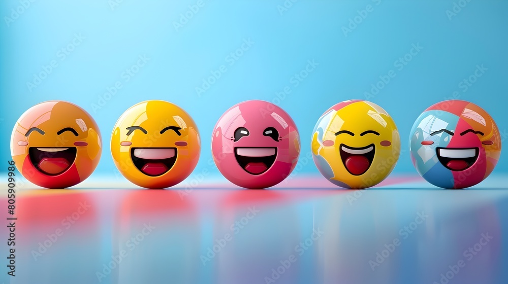 Vibrant Emoji Expressions Conveying Diverse Emotions and Actions Vibrant Emoji Expressions Conveying Diverse Emotions and Actions
