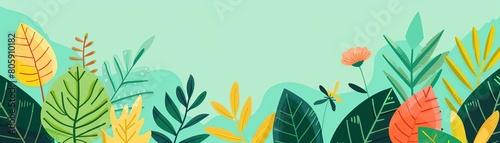 Natural photosynthesis diagram in flat design, illustrating energy conversion in plants in a vibrant, educational style photo