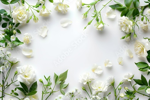frame of white flowers