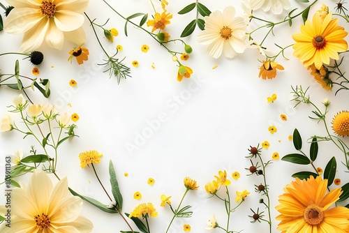 flowers on a yellow background