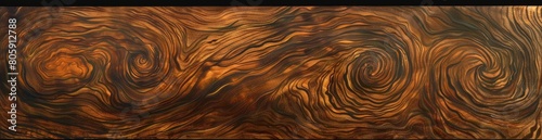 Macro photography capturing the intricate swirl pattern on a wooden surface