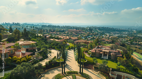 A gated community with large luxury homes.