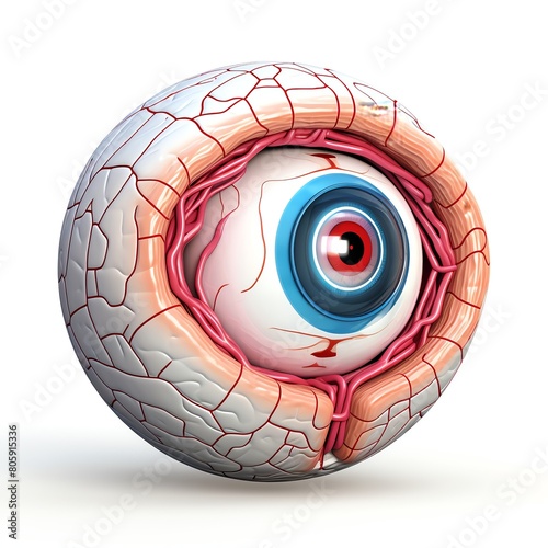 Detailed medical illustration of the choroid layer in the human eye photo