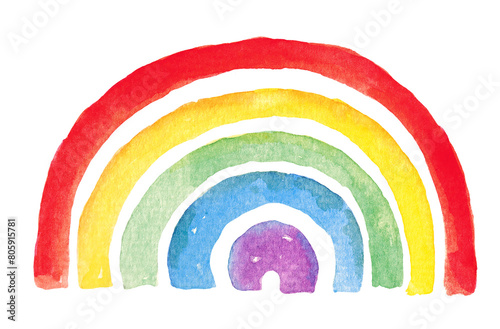Rainbow painted with watercolor.Rainbow texture.LGBT symbols.
