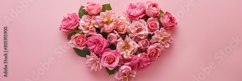 Blooming Heart of Pink and Cream Roses