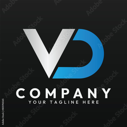 Logo vector template of letter VD