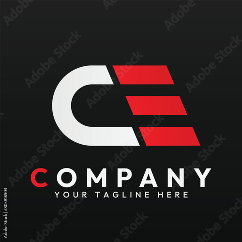 Logo vector template of letter CE