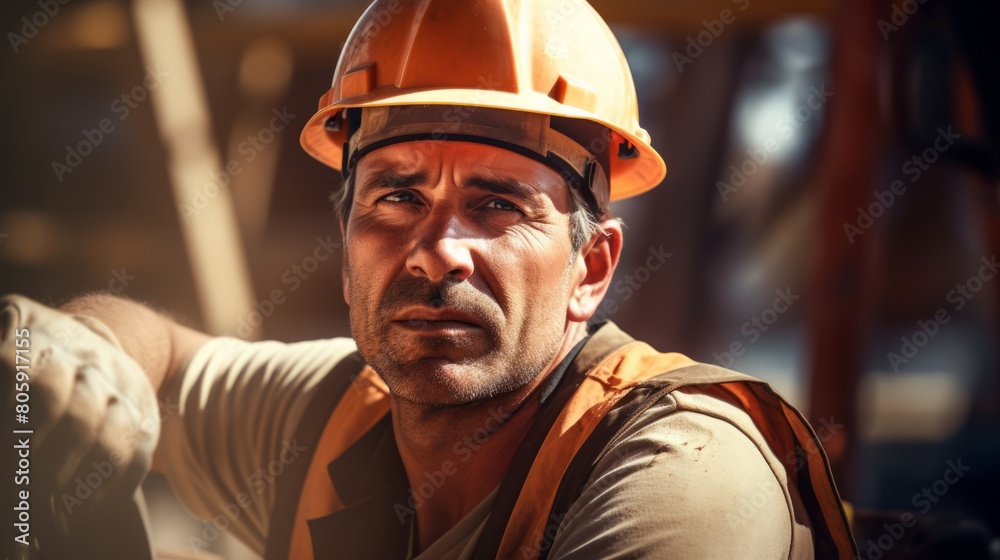 portrait of craftsman working at construction site portrait of craftsman working at construction site