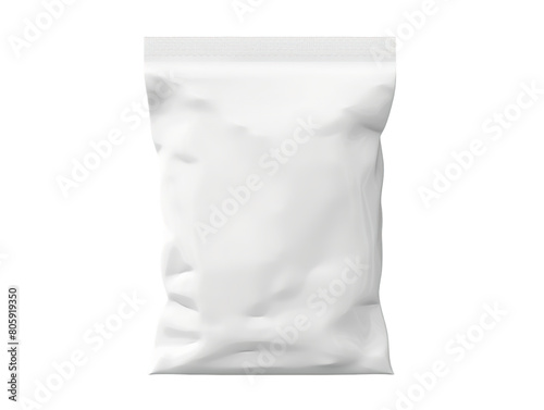 White plastic container, bag, and package with blank space for your retail food product design