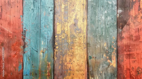 Old grungy colorful wood background 