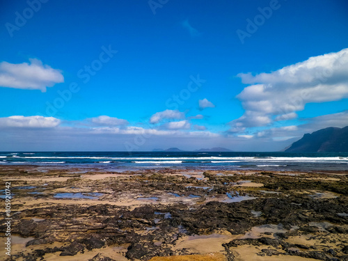 Beautiful coast in Caleta de Famara  Lanzarote Canary Islands.