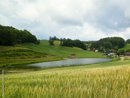Koszalkowo ski slope in summer. Northern Poland photo