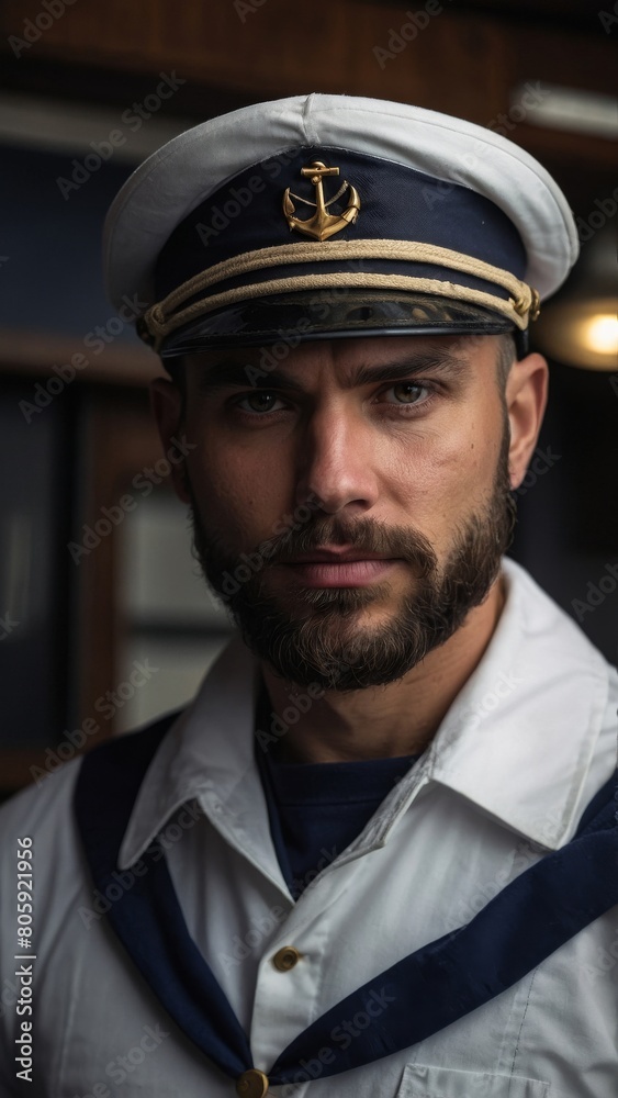 Portrait of the captain. Postcard for Sailor's Day. Portrait of the captain. Postcard for Sailor's Day.