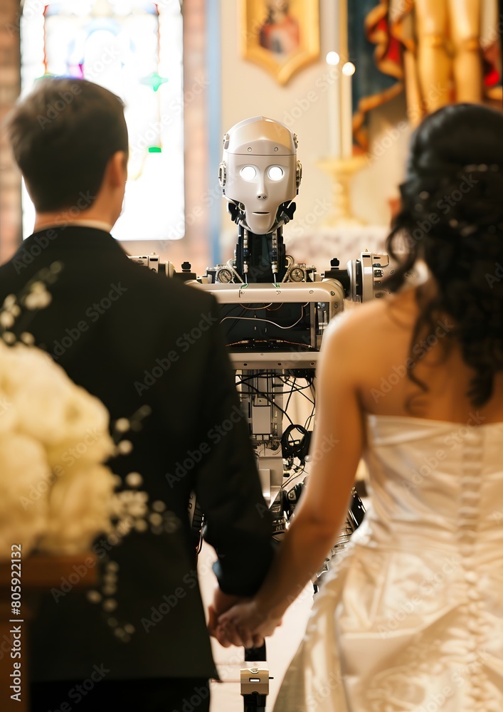 Unique Wedding Ceremony with Human and Robot