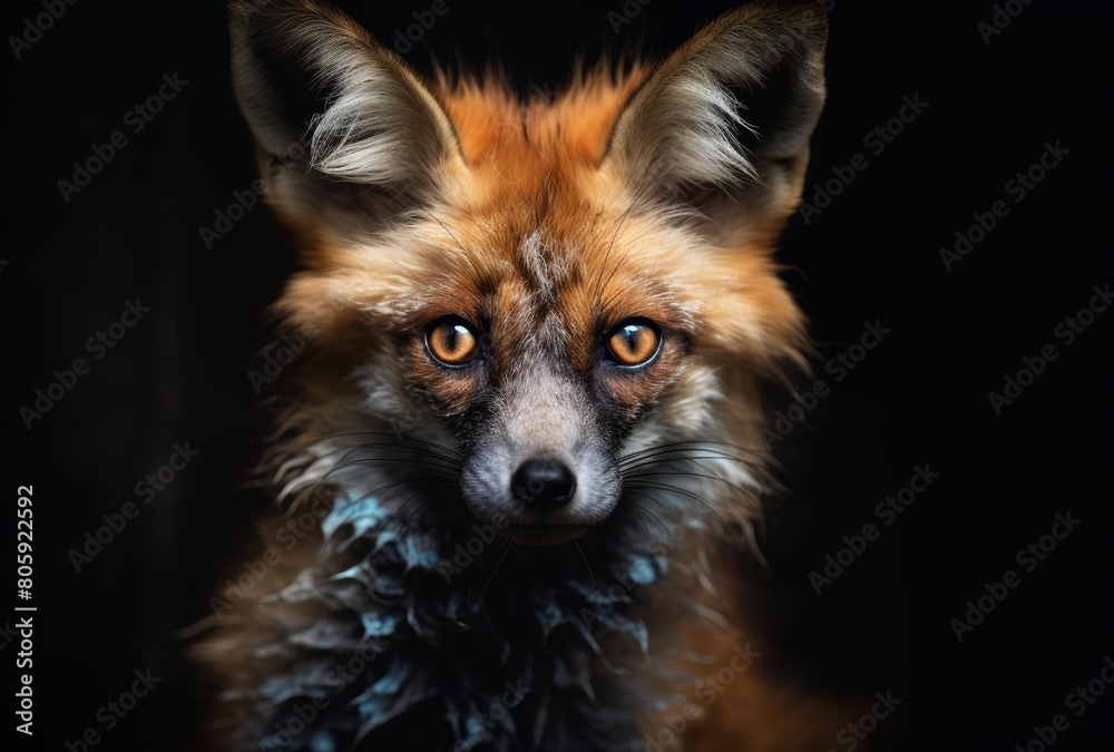 Fototapeta premium Captivating close-up of a fox's face